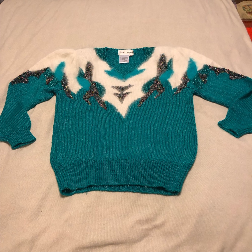 Vintage 80s Franco Valeri Angora blend sweater size S